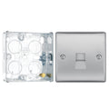 BG Nexus Brushed Steel Single Master Telephone Socket NBSBTM1 with 25mm Steel Back Box