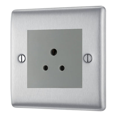BG Nexus Metal Brushed Steel 5A Unswitched Socket NBS29MG by British General (BG-NBS29MG)
