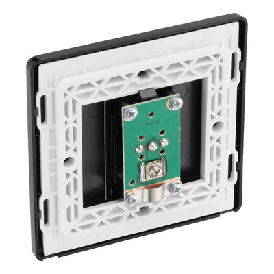BG Evolve Black Chrome Single Co-Axial Socket PCDBC60B with 35mm Steel Back Box