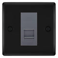 BG Nexus Matt Black Single IDC Secondary Telephone Socket - Grey Insert