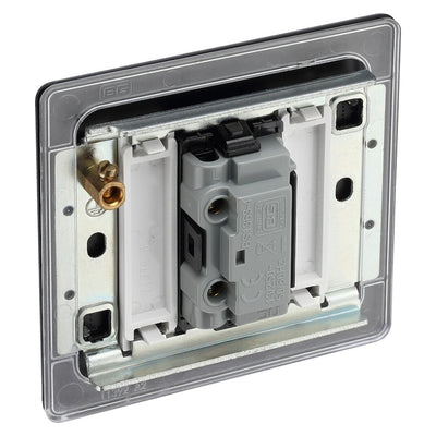 BG Screwless Matt Black 13A Unswitched Fused Connection Unit FFB54 with 25mm Steel Back Box