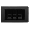BG Evolve Black Chrome 3 Gang RJ11 Telephone Socket Euro Module - Black Insert