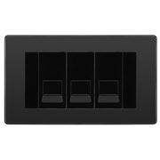 BG Evolve Black Chrome 3 Gang RJ11 Telephone Socket Euro Module - Black Insert by British General (BG-PCDBCRJ113B)