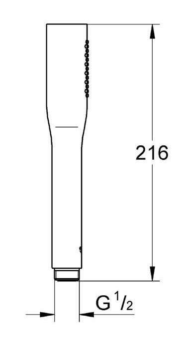 Grohe EUPHORIA COSMOPOLITAN Stick Handset Shower Head; 1 Spray Pattern; Chrome - 27367000 by Grohe (Grohe-27367000)