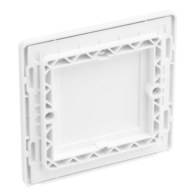 BG Evolve Pearlescent White Single Blank Plate PCDCL94W with 35mm Steel Back Box