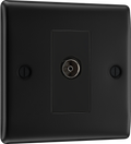 BG NFB62 Nexus Metal Matt Black Isolated TV Aerial Socket
