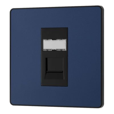 BG Evolve Matt Blue RJ45 Cat6 Single Data Outlet PCDDBRJ451B with 25mm Steel Back Box