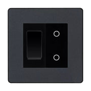 BG Evolve Matt Grey 2 Gang Custom Switch 1x 2 Way 1x Master Touch Dimmer by British General (EVOLVE-MG-2G-1x-2WAY-SWITCH-1x-MTD-BI)