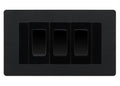 BG Evolve Matt Black 3G Switch 1x Intermediate 2x 2 Way Switch - Black Insert