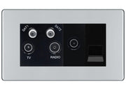 BG Screwless Polished Chrome Quadplex Combination TV Socket FPC69B by British General (BG-FPC69B)