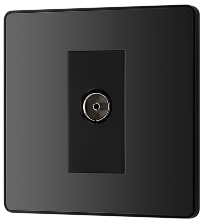 Switches: BG Evolve Black Chrome Screwless Switches & Sockets Black Inserts Full Range PCDBC12B - Single Light Switch 20A by British General (BG-EVOLVE-BLACK-CHROME-PCDBC12B)
