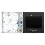 BG Evolve Black Chrome 10A 3 Pole Fan Isolator Switch PCDBC15B with 25mm Steel Back Box