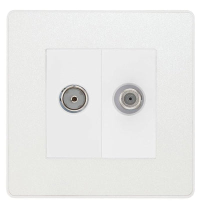 BG Evolve Pearlescent White TV & Satellite Socket PCDCLTVSATW