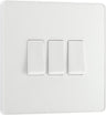 BG PCDCL43W Pearlescent White Evolve 3 Gang 20A 16AX 2 Way Light Switch - White Insert by British General (BG-PCDCL43W-Shopify-SA_1)