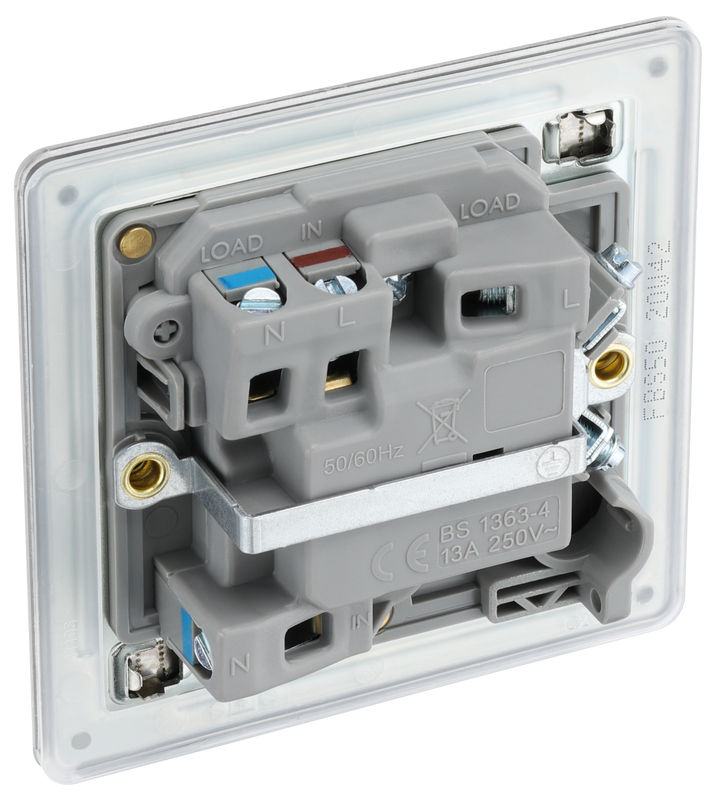 BG-FBS50 Back - This switched and fused 13A connection unit from British General provides an outlet from the mains containing the fuse and is ideal for spur circuits and hardwired appliances.