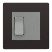 BG Screwless Black Nickel 2 Way Single Pole Key Switch with 2 Way Single Pole Switch, Key Included - Grey Insert