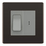 BG Screwless Black Nickel 2 Way Single Pole Key Switch with 2 Way Single Pole Switch, Key Included - Grey Insert