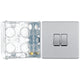 BG Screwless Brushed Steel 20A 16AX 2 Way Double Light Switch FBS42 with 35mm Steel Back Box