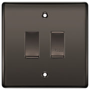 BG Nexus Black Nickel 2G Grid Switch Kit – 20A 2-Way & Retractive PRESS Module by British General (BG-Nexus-BN-2G-1x2Way-1xPress)