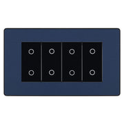 BG Evolve Matt Blue Screwless Quad Secondary Touch Dimmer Switch PCDDBTDS4B by British General (BG-PCDDBTDS4B)