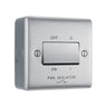 Brushed Steel 10A Triple Pole Fan Isolator Switch & Surface Pattress Back Box by British General (BG-NBS15+MC501)