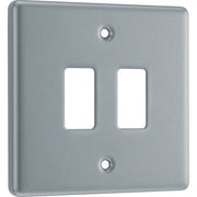 BG RMC2 Nexus Grid Metal Clad | 2 Module Front Plate by British General (BG-RMC2)