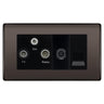 BG Nexus Black Nickel TV/FM/SAT + Return & 1 Gang Tel - Screened Triplex Socket NBN68B by British General (BG-NBN68B)