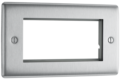 NBSEMR4 Front - The Euro Module range from British General combines plates and interchangeable modules so you can configure your own bespoke switches and sockets.