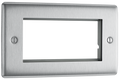 BG Electrical NBSEMR4 Euro Module Nexus Metal 4 Module Rectangular Front Plate Brushed Steel