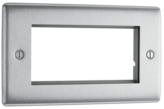 NBSEMR4 Front - The Euro Module range from British General combines plates and interchangeable modules so you can configure your own bespoke switches and sockets.