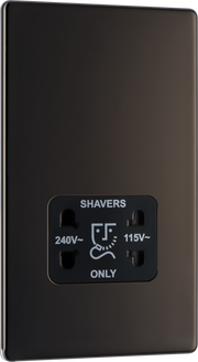 BG FBN20B Nexus Screwless Flat-Plate Shaver Socket Outlet Dual Voltage by British General (BG-FBN20B-Shopify-SA_1)