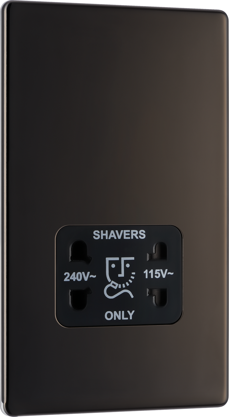 BG FBN20B Nexus Screwless Flat-Plate Shaver Socket Outlet Dual Voltage
