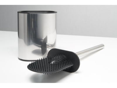 Corby Sana Toilet Brush & Holder in Polished Steel & Black by Corby of Windsor (Corby-25728)