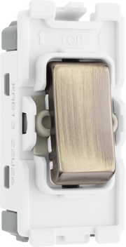BG RAB13 Nexus Grid Antique Brass 20AX Intermediate Light Switch Module