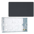 BG Evolve Matt Grey 2 Gang Double Blank Plate PCDMG95B with 25mm Steel Back Box
