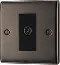 BG NBN62 Nexus Metal Black Nickel 1 Gang Isolated Co-Axial Socket