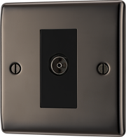 BG NBN62 Nexus Metal Black Nickel 1 Gang Isolated Co-Axial Socket by British General (BG-NBN62-Shopify-SA_1)