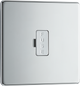 Newlec British General FPC54 Nexus Flatplate Screwless Polished Chrome 13A Unswitched Fused Spur Unit