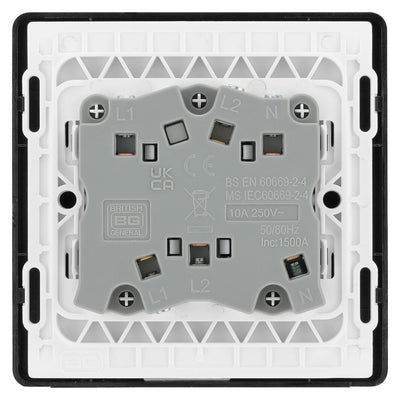 BG Evolve Matt Grey 10A 3 Pole Fan Isolator PCDMG15B with 25mm Steel Back Box