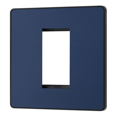 BG Evolve Matt Blue Single Secondary Telephone Socket, Screw Terminal - Black Insert