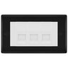 BG Nexus Matt Black 3 Gang IDC Secondary Telephone Socket - White Insert by British General (BG-NFBBTS3W)