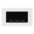 BG Nexus White Moulded 3 Gang RJ11 Telephone Socket Euro Module - Black Insert