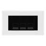 BG Nexus White Moulded 3 Gang RJ11 Telephone Socket Euro Module - Black Insert by British General (BG-NWMRJ113B)