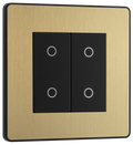 BG Evolve PCDSBTDS2B Satin Brass 2 Gang 200W-Black Insert