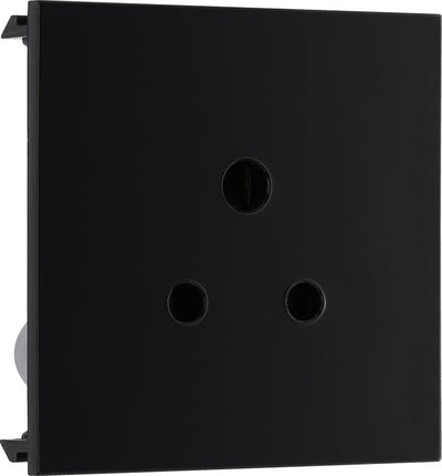BG EM2ASB Euro Module 2A Round Pin Unswitched Socket - Black