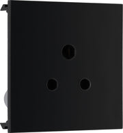 BG EM2ASB Euro Module 2A Round Pin Unswitched Socket - Black by British General (BG-EM2ASB)