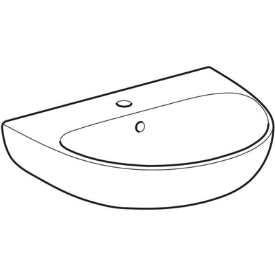 Geberit Selnova Countertop Basin 550mm - 1 Tap Hole - 501.060.00.6 by Geberit (Geberit-501.060.00.6)