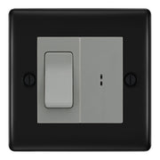 BG Nexus Matt Black 20A Secret Key Switch with 20A Double Pole Switch - Grey Insert