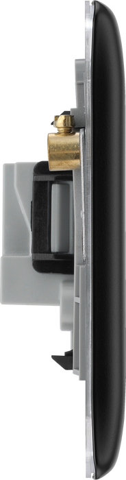 BG NFB28B Nexus Metal Unswitched Round Pin Socket 2A - Black Insert - Matt Black
