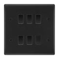 BG Matt Black 5 Gang Intermediate Custom Grid Light Switch with Back Box Included